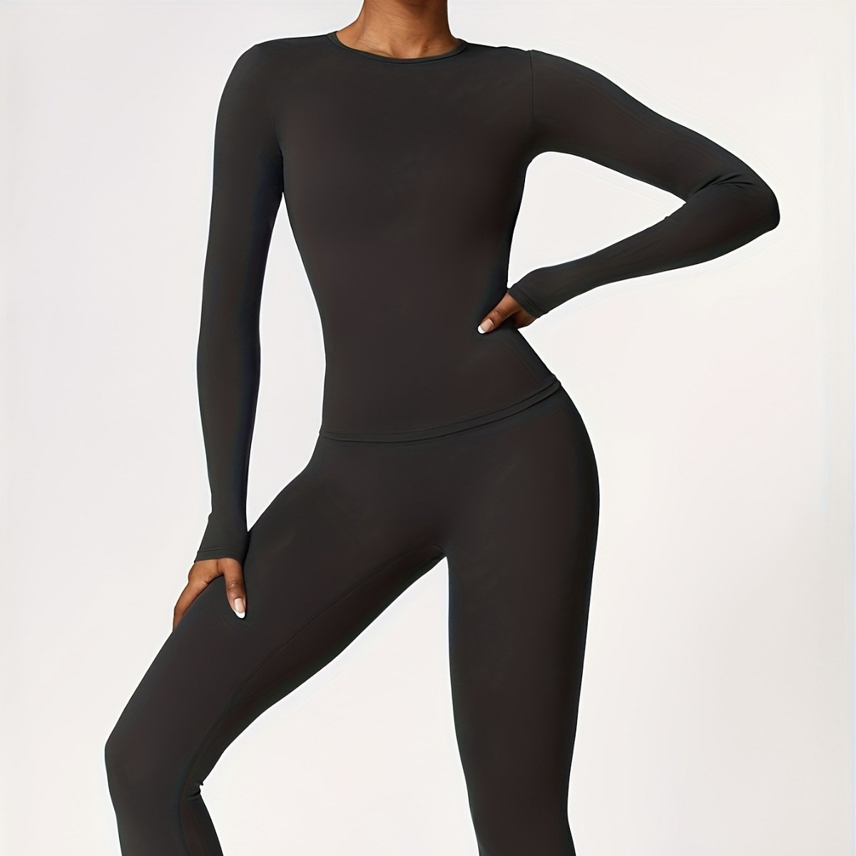 Winter Clothing For - Setelan yoga ketat lengan panjang untuk