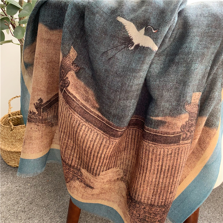 Winter Clothing Accessories - Syal Rumbai Kasmir Murni Mencuri Pakaian
