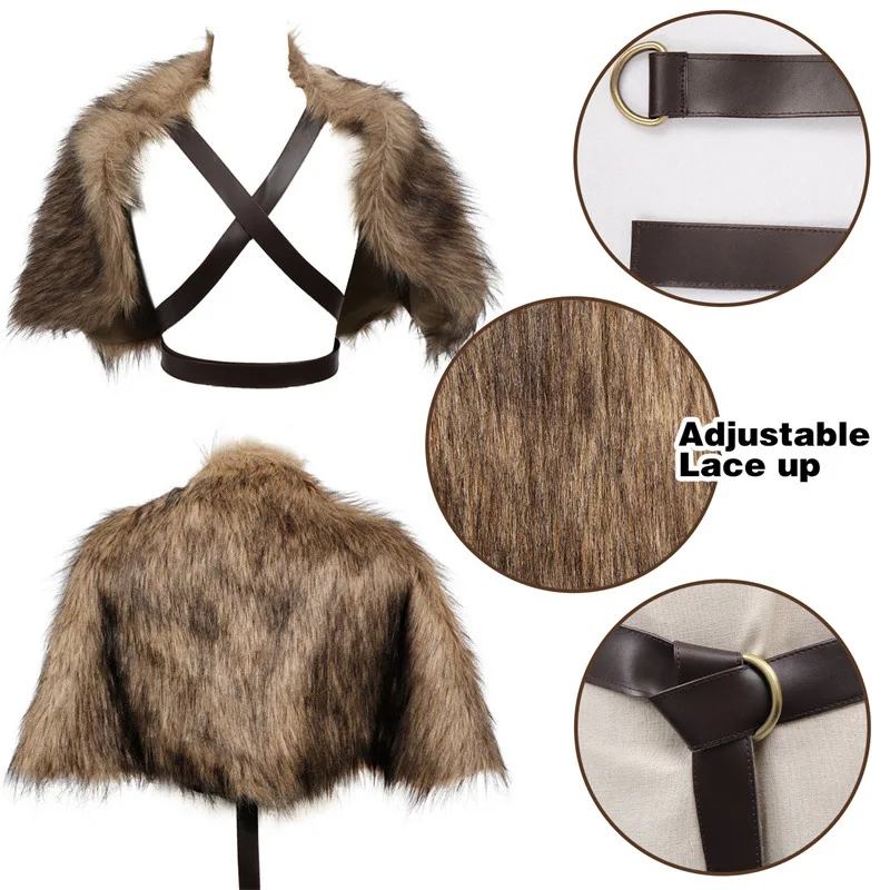 Jubah Viking dengan Kerah Bulu - Winter Clothing Accessories ulasan dan harga
