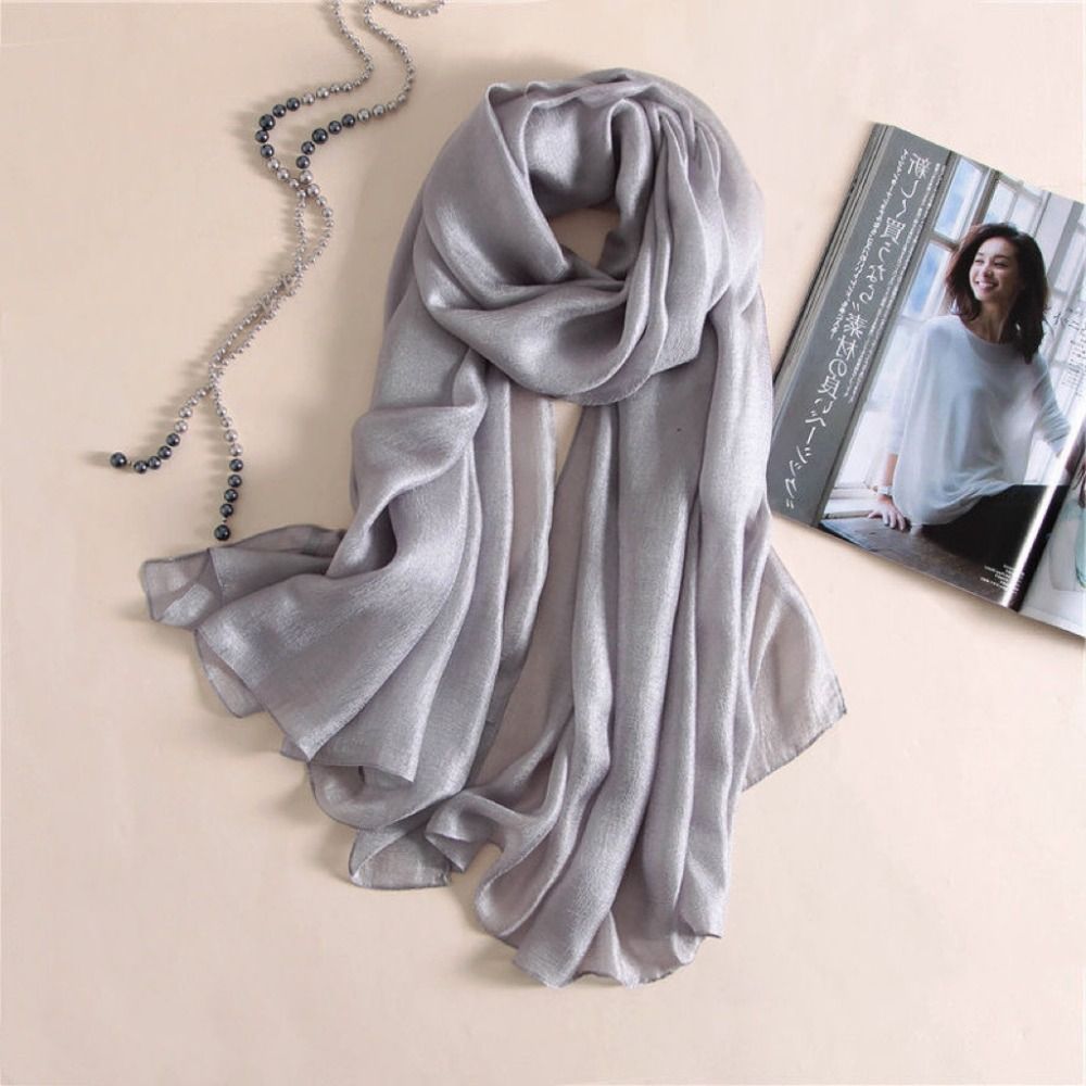 Syal polos wanita Linen, selen - Winter Clothing Accessories ulasan dan harga