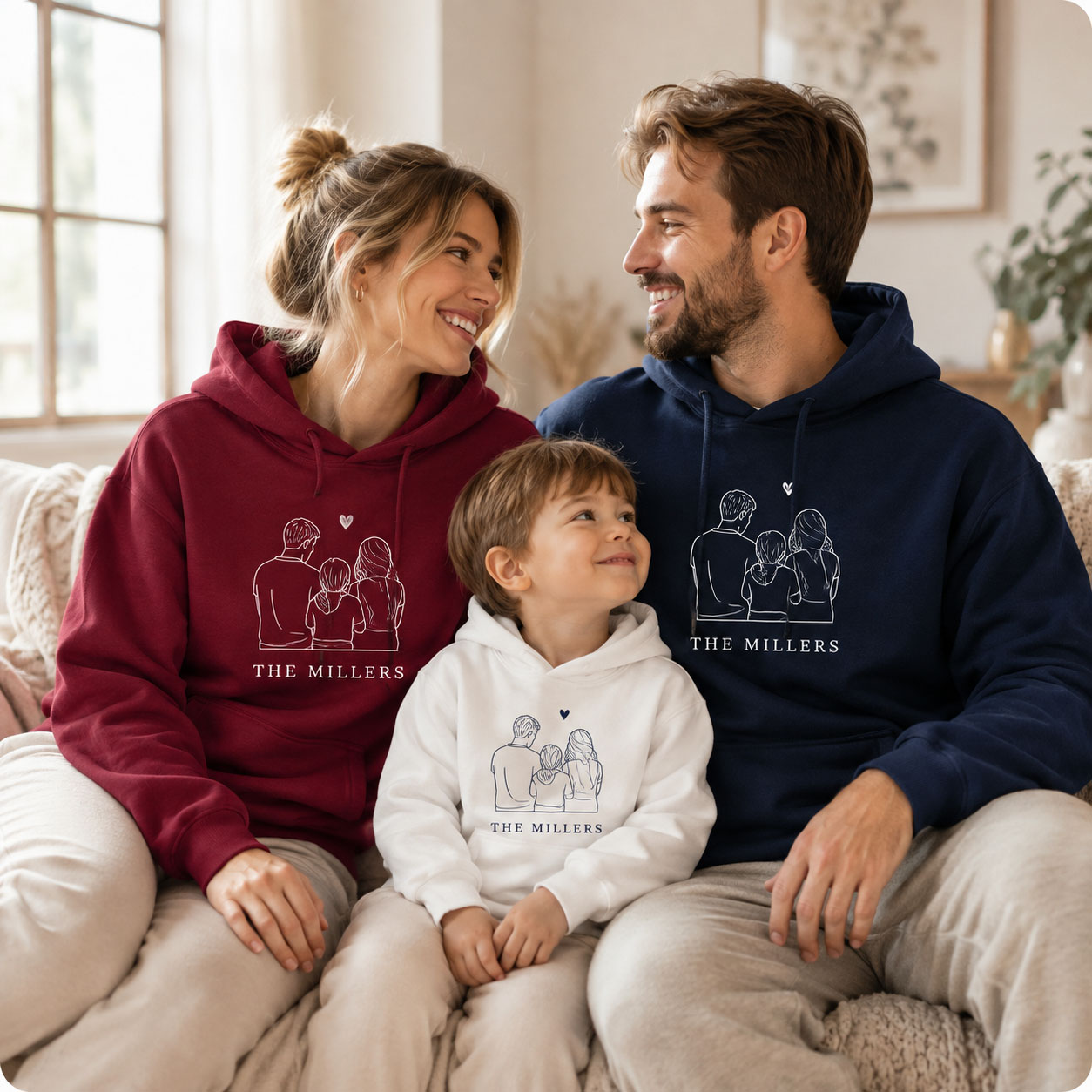 Hoodie Foto Keluarga yang Dipe - Winter Clothing Name ulasan dan harga